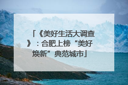 《美好生活大调查》：合肥上榜“美好焕新”典范城市