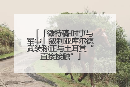 「微特稿·时事与军事」叙利亚库尔德武装称正与土耳其“直接接触”