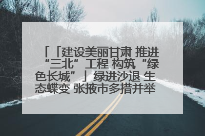 「建设美丽甘肃 推进“三北”工程 构筑“绿色长城”」绿进沙退 生态蝶变 张掖市多措并举加大防沙治沙力度