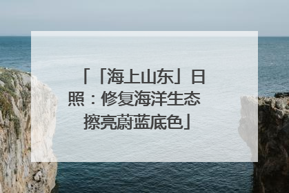 「海上山东」日照：修复海洋生态 擦亮蔚蓝底色