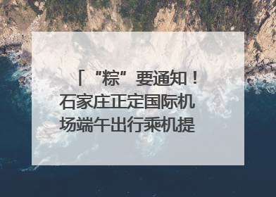 “粽”要通知！石家庄正定国际机场端午出行乘机提示，快来get