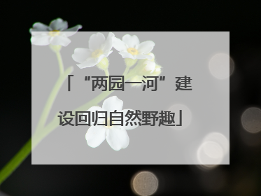 “两园一河”建设回归自然野趣
