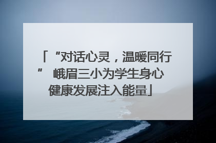 “对话心灵，温暖同行” 峨眉三小为学生身心健康发展注入能量