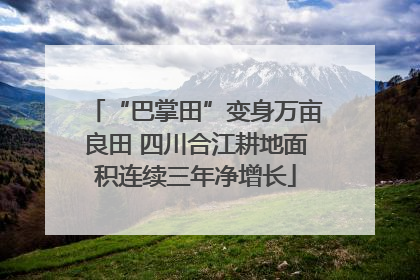 “巴掌田”变身万亩良田 四川合江耕地面积连续三年净增长