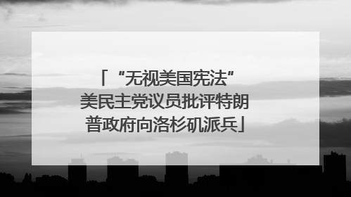 “无视美国宪法” 美民主党议员批评特朗普政府向洛杉矶派兵