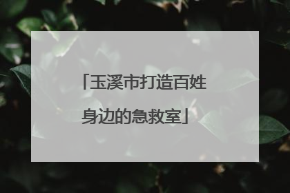 玉溪市打造百姓身边的急救室