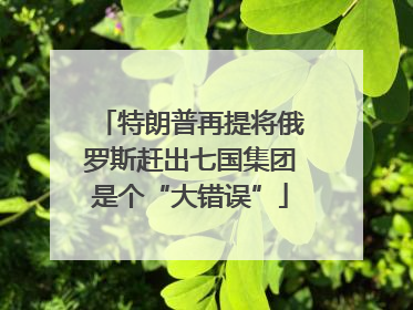 特朗普再提将俄罗斯赶出七国集团是个“大错误”