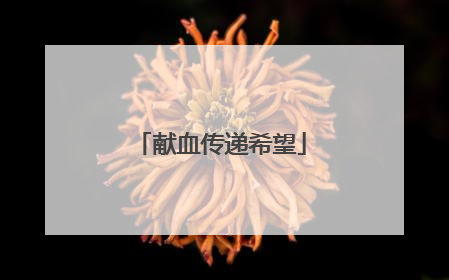 献血传递希望
