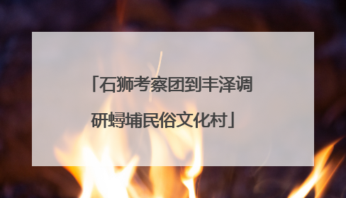 石狮考察团到丰泽调研蟳埔民俗文化村