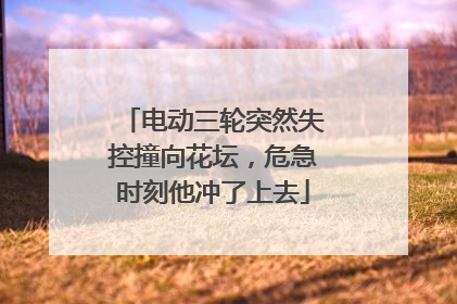 电动三轮突然失控撞向花坛，危急时刻他冲了上去