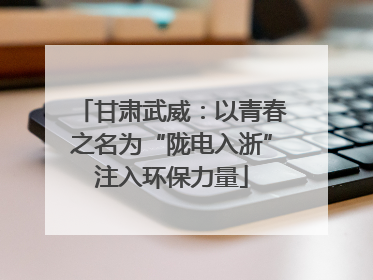 甘肃武威：以青春之名为“陇电入浙”注入环保力量