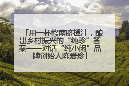 用一杯赣南脐橙汁，酿出乡村振兴的“纯珍”答案——对话“纯小闲”品牌创始人陈爱珍