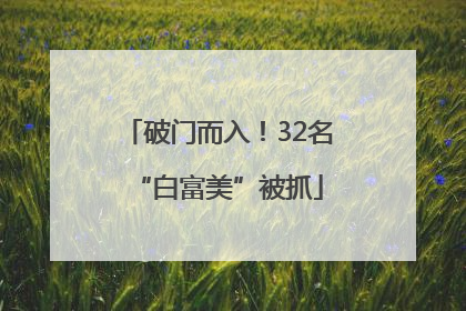 破门而入！32名“白富美”被抓