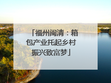 福州闽清：箱包产业托起乡村振兴致富梦