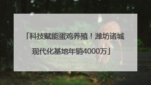科技赋能蛋鸡养殖！潍坊诸城现代化基地年销4000万