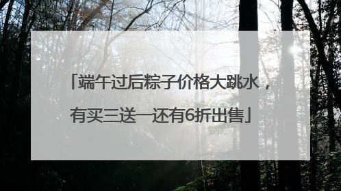 端午过后粽子价格大跳水，有买三送一还有6折出售