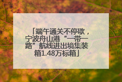 端午通关不停歇，宁波舟山港“一带一路”航线进出境集装箱1.48万标箱