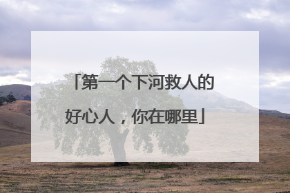 第一个下河救人的好心人，你在哪里