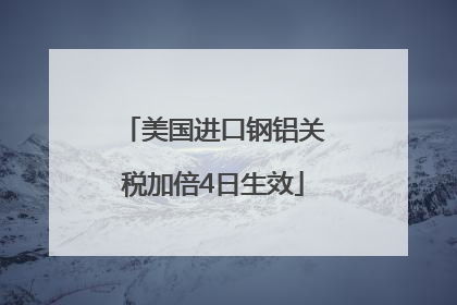 美国进口钢铝关税加倍4日生效