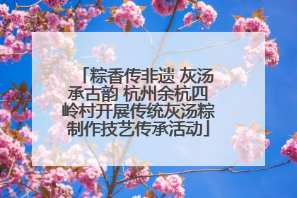 粽香传非遗 灰汤承古韵 杭州余杭四岭村开展传统灰汤粽制作技艺传承活动