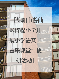 绵阳市游仙区梓棉小学开展小学语文“富乐课堂”教研活动