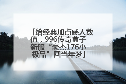 给经典加点感人数值，996传奇盒子新服“豪杰176小极品”圆当年梦