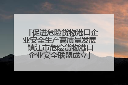促进危险货物港口企业安全生产高质量发展 镇江市危险货物港口企业安全联盟成立