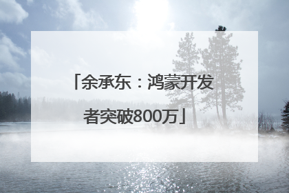 余承东：鸿蒙开发者突破800万