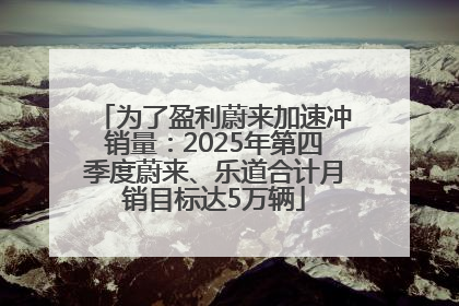 为了盈利蔚来加速冲销量：2025年第四季度蔚来、乐道合计月销目标达5万辆