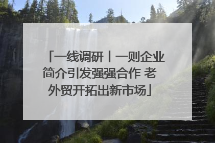 一线调研丨一则企业简介引发强强合作 老外贸开拓出新市场