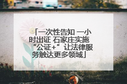 一次性告知 一小时出证 石家庄实施“公证+”让法律服务触达更多领域
