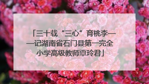 三十载“三心”育桃李——记湖南省石门县第一完全小学高级教师覃玲君