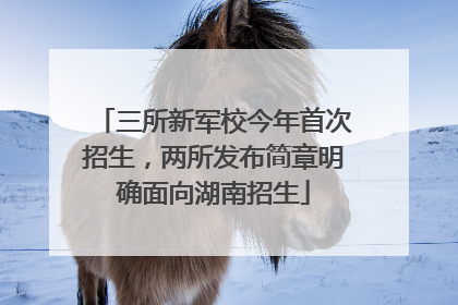 三所新军校今年首次招生，两所发布简章明确面向湖南招生