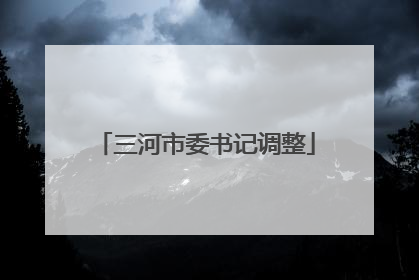 三河市委书记调整