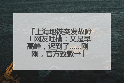 上海地铁突发故障！网友吐槽：又是早高峰，迟到了……刚刚，官方致歉→