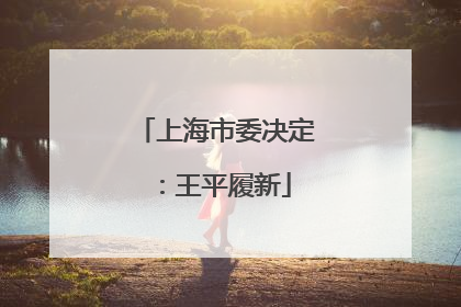 上海市委决定：王平履新