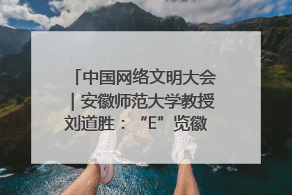中国网络文明大会｜安徽师范大学教授刘道胜：“E”览徽风，构筑中华民族共有精神家园