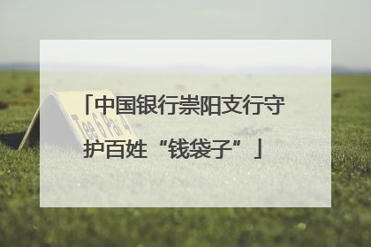 中国银行崇阳支行守护百姓“钱袋子”