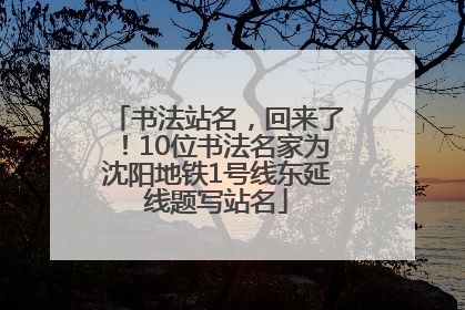 书法站名，回来了！10位书法名家为沈阳地铁1号线东延线题写站名