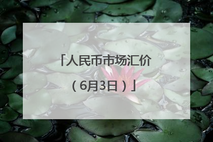人民币市场汇价（6月3日）