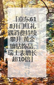 京东618开门红礼遇消费持续攀升 黄金镶钻饰品、瑞士表增长超10倍