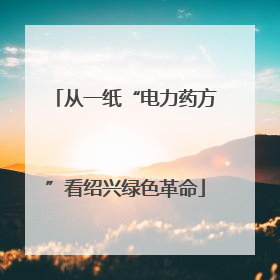 从一纸“电力药方”看绍兴绿色革命