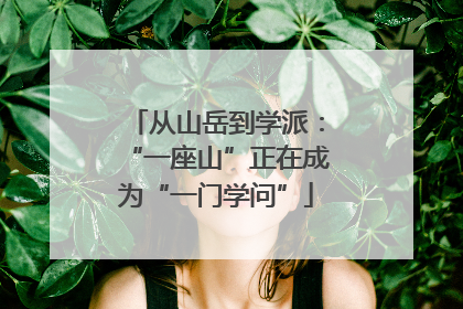 从山岳到学派：“一座山”正在成为“一门学问”