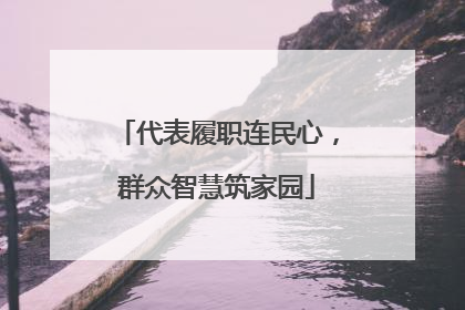 代表履职连民心，群众智慧筑家园