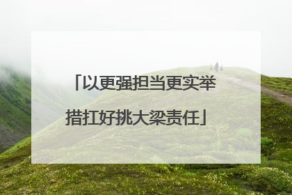 以更强担当更实举措扛好挑大梁责任