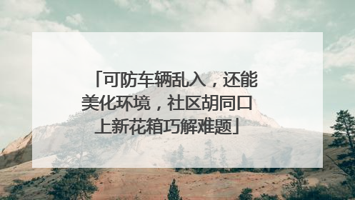 可防车辆乱入，还能美化环境，社区胡同口上新花箱巧解难题
