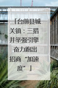 台前县城关镇：三措并举强引擎 奋力跑出招商“加速度”