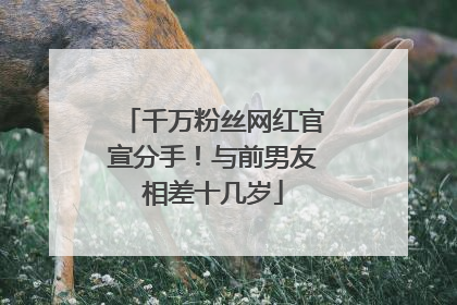 千万粉丝网红官宣分手！与前男友相差十几岁