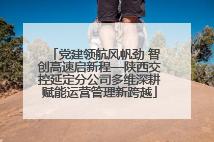 党建领航风帆劲 智创高速启新程—陕西交控延定分公司多维深耕赋能运营管理新跨越