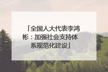 全国人大代表李鸿彬：加强社会支持体系规范化建设